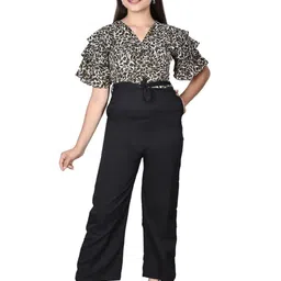 FELLAMO Girls Printed V-Neck Waist Tie-Ups  Basic Jumpsuit-image-97