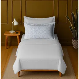 Mayfair Homes London 100% Luxury Cotton Single Bedsheet With 1 Printed Pillow cover Blue-picture-4