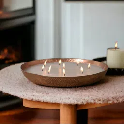 Manor House Roshni Scented Flovored Wax Filled Metal Bowl Urli 12 Inches-picture-10