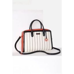 Allen Solly Women Casual Stripes White Laptop Bag with Detachable Strap-picture-5