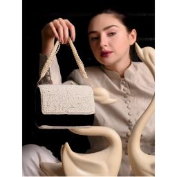 Odette White Pearl Embellished Clutch-picture-10