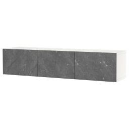 ikea bestå TV bench with doors, white/Bergsviken black, 180x42x38 cm-picture-3
