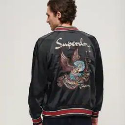 Suikajan Embroidered Mazarine Bomber Jacket-picture-28