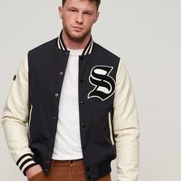 Men Mascot Varsity Relaxed Fit Bomber Jacket-image-83