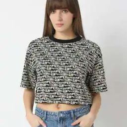 Monochrome AOP Crop Crew-Neck T-Shirt-image-6