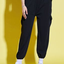 DIMPY GARMENTS Women Relaxed High-Rise Relaxed Fit Joggers-image-98