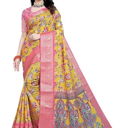 J 6 DESIGNER Floral Printed Woven Design Zari Saree-picture-26