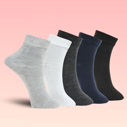 MJE Pack Of 5 Moisture-Wicking Ankle-Length Socks-image-43