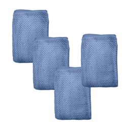 HOUSSE 4Pcs Blue Microfibre 350 GSM Hand Towels-image-82