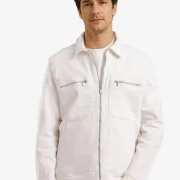 RARE RABBIT Men Spread Collar Solid Cotton Casual Denim Jacket-picture-13