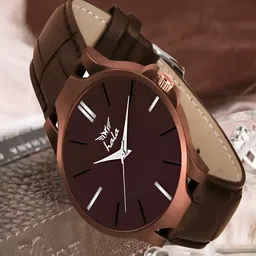 Hala Men Aluminium Dial & Leather Straps Analogue Watch 1045 Brown + King Bracelet-24