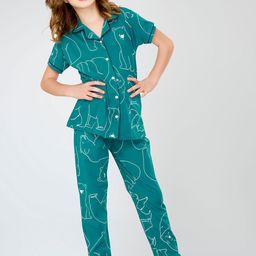 Zeyo Girls Pure Cotton Conversational Printed Night suit-picture-40
