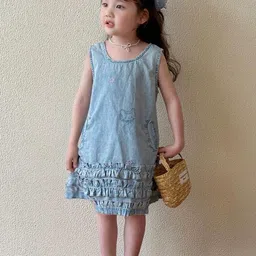 LULU & SKY Girls Embroidered Ruffled A-Line Dress-picture-36