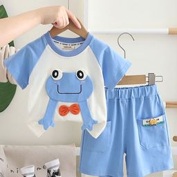INCLUD Boys Frog Patchwork Raglan Sleeves T-Shirt & Shorts-picture-18