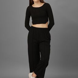 SXV STYLE Round Neck Corset Top With Trousers-image-60
