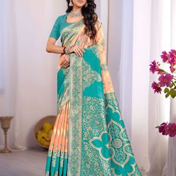 Anouk Rustic Woven Design Zari Silk Cotton Chanderi Saree-picture-45