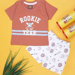 V-Mart Infant Typographic Printed Round Neck T-shirt With Shorts-picture-11