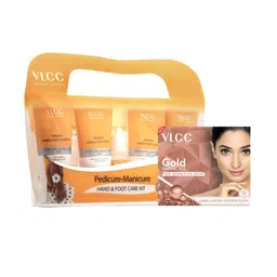VLCC Gold Facial Kit for Sensitive Skin - 60 g With Pedicure Manicure Kit - 210 g-30