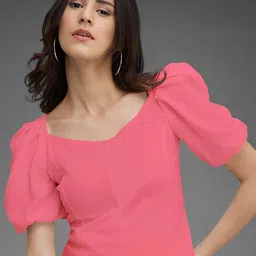Dream Beauty Fashion Women Solid Puff Sleeve Top-image-95