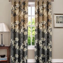 Aura Black & Brown Set of 2 Floral Door Curtain-image-21
