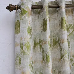 Ariana Green & White Geometric Long Door Curtain-image-32