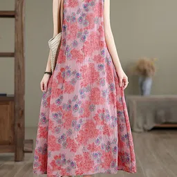 JC Mode Floral Printed A-Line Maxi Dress-image-45