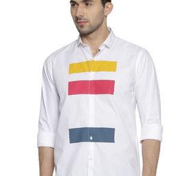 Campus Sutra Men Comfort Fit Spread Collar Horizontal Striped Cotton Casual Shirt-image-26