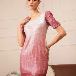 CORSICA Embellished Net A-Line Mini Dress-image-86