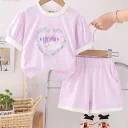 INCLUD Girls Embroidered Puff Sleeves T-shirt With Shorts-image-13