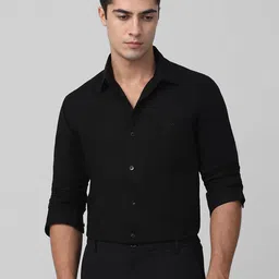 Mufti Men Spread Collar Solid Cotton Slim Fit Casual Shirt-image-104