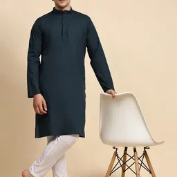 SKAVIJ Men Regular Pure Cotton Kurta with Pyjamas-picture-16