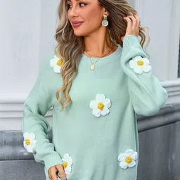 LULU & SKY Women Floral Printed Pullover-image-48
