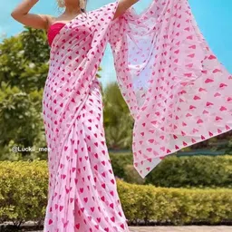 GAVUBAA White Pure Georgette Sarees-picture-4