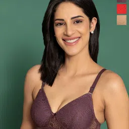 DressBerry Women Pack Of 3 Medium Coverage Heavily Padded Non-Wired T-shirt Bra-10