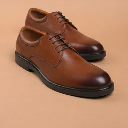 The Brown Hide Men Formal Leather Derbys-image-22