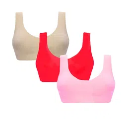 BRAAFEE Pack Of 3 Non Padded Teenager Full Coverage Cotton Bra-54