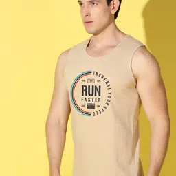 WOOSTRO Pack Of 2 Printed Pure Combed Cotton Gym VestsVWS26(ALONE RUST)(RUN RUST) image 4