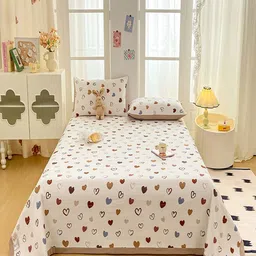 JC HOME White & Purple Printed 162 GSM Single Bed Cover-picture-44