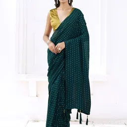 Tikhi Imli Polka Dot Printed Ready to Wear Saree-picture-24