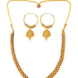 DIVASTRI 1gm Gold-Plated South Indian Beaded Jewelry Set-image-60