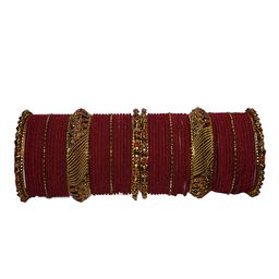 jtraditional Set Of 58 Gold-Plated AD-Studded Bangles-image-77