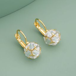 Kushal's Fashion Jewellery Gold-Plated Zircon Studded Hoop Earrings-picture-37