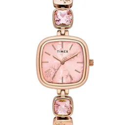 Timex Women Brass Printed Dial & Stainless Steel Bracelet Style Straps Analogue Watch TWEL21002-image-55