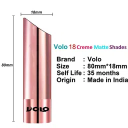 VOLO Set Of 6 Creme Matte Lipsticks - Dark Peach -Red -Tomato Red -Maroon -Cherry -Orange image 4