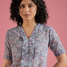 DressBerry Floral Print Georgette Top-image-60
