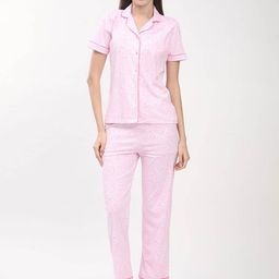 R&B Floral Printed Pure Cotton Relexed Fit Night suit-image-52