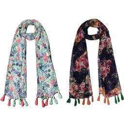 StoleVilla Multicoloured Floral Chiffon Stoles-image-98