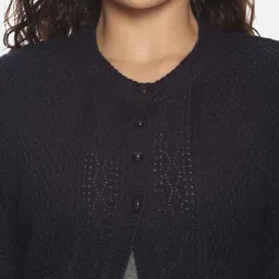 CLAPTON Self Design Woollen Button Shrug image 2