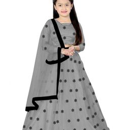 F Plus Fashion Girls Embroidered Semi-Stitched Lehenga & Unstitched Blouse With Dupatta-image-53