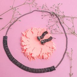 Anouk Rhodium-Plated Brass Artificial Beads Necklace & Earrings-image-31